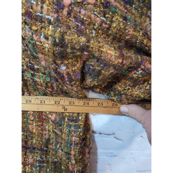 Boho Artisanal Boucle Wool Blend Kimono Coat Jacket Tweed Textured Sweater - Picture 10 of 12